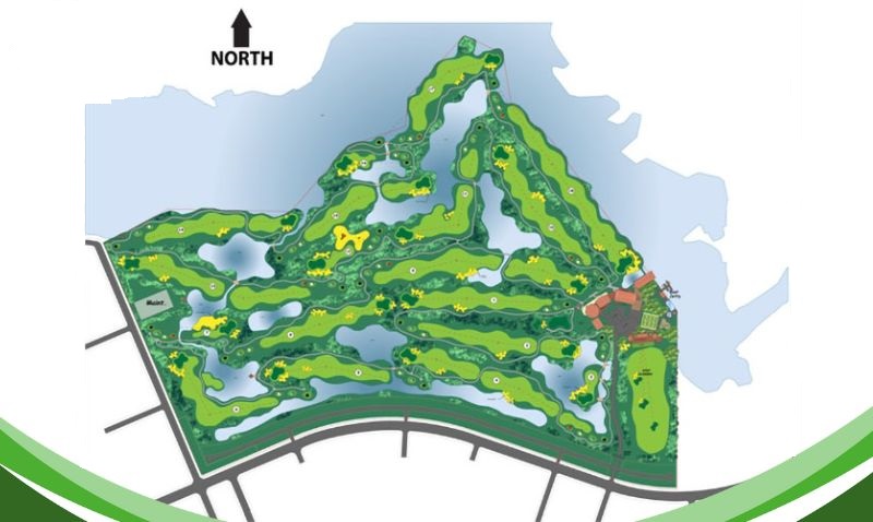 sơ đồ sân golf đầm vạc