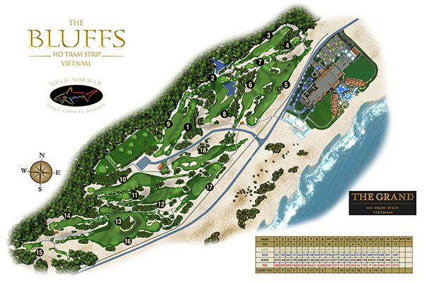sơ đồ Sân golf Hồ Tràm Vũng Tàu